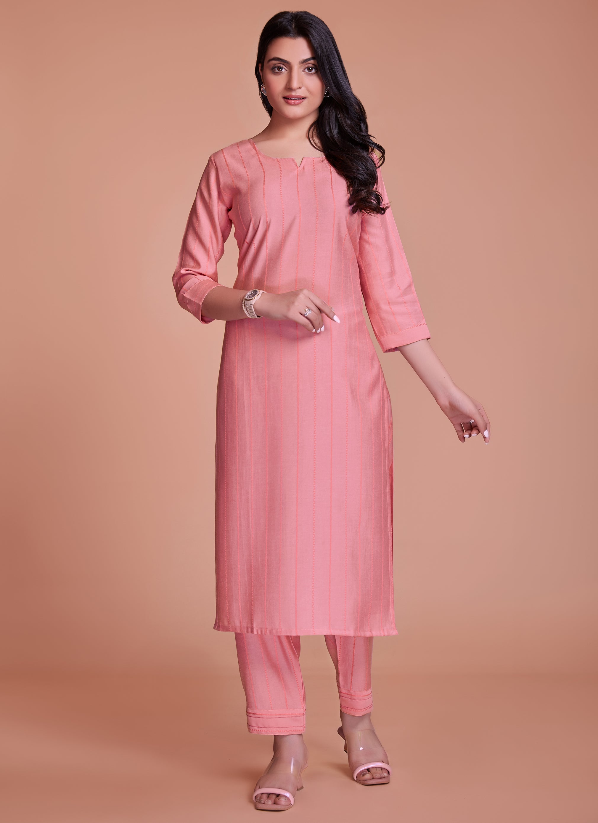 Blush Pink Chikankari Kurta /Kurti for Women – thekurtalady